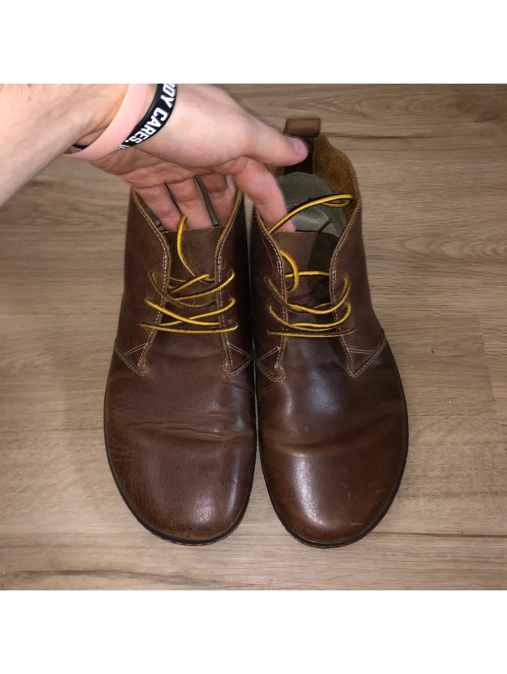 VIVOBAREFOOT GOBI II 2 BROWN LEATHER DESERT BOOTS SHOES MENS SIZE 12 EU 45